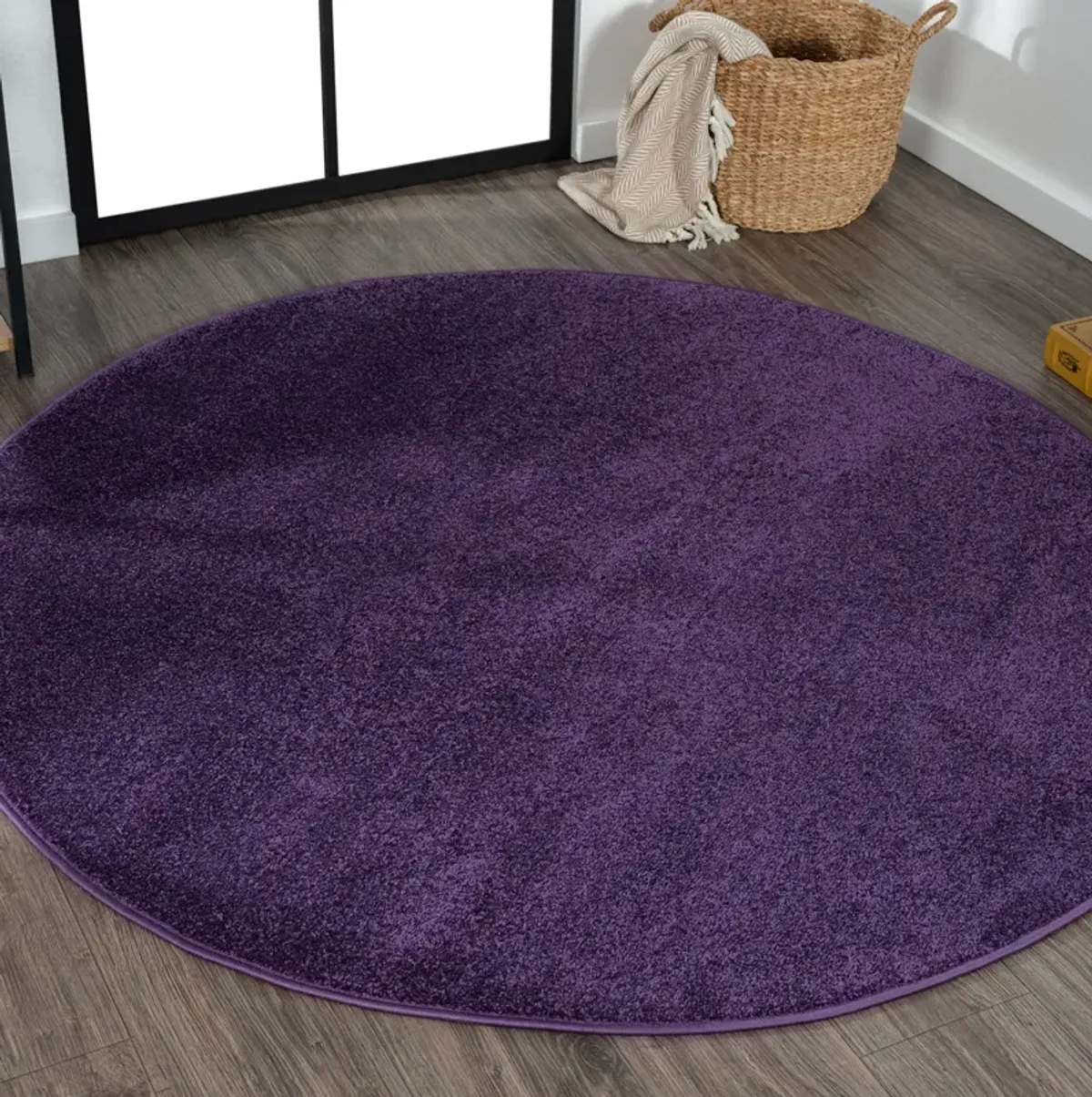Haze Solid Low Pile Round Area Rug