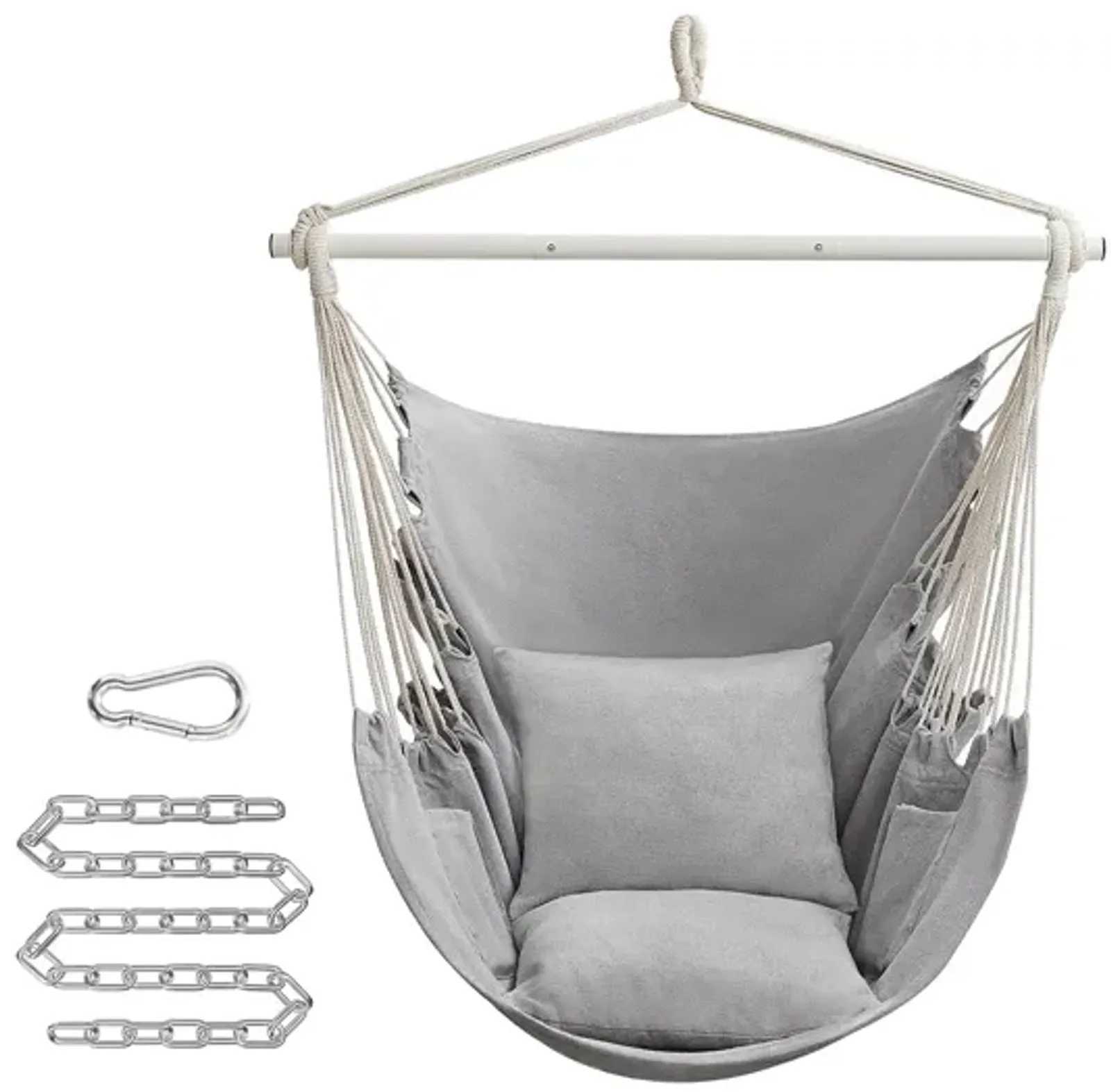 Hanging Hammock Chair with 2 Cushions for Indoor/Outdoor Relaxation