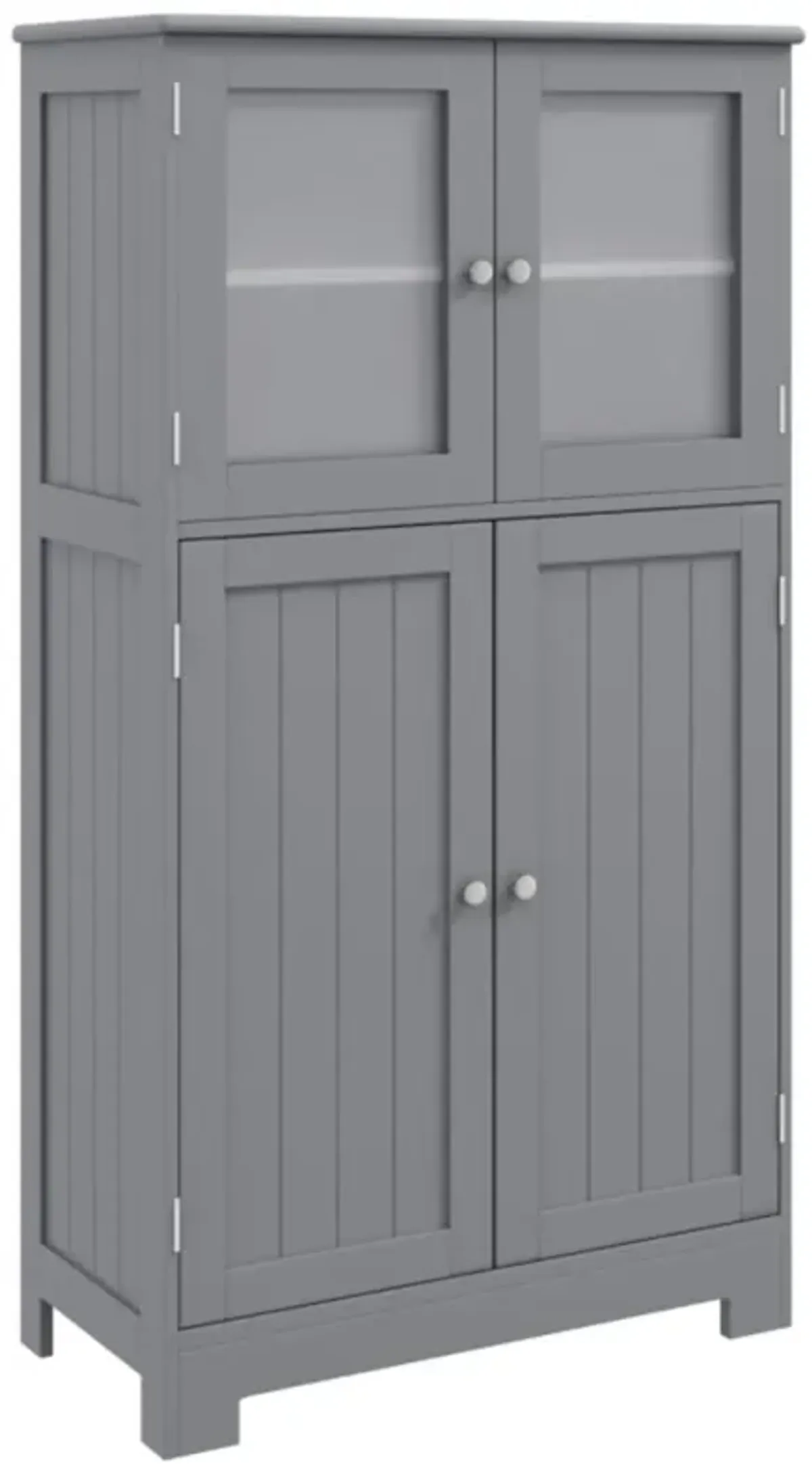 Bathroom Floor Storage Locker Kitchen Cabinet with Doors and Adjustable Shelf