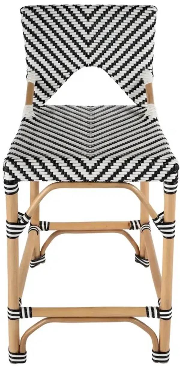 Butler Specialty Creanly 25.25 in. Seat Height Rectangular  Rattan Counter Stool with Back