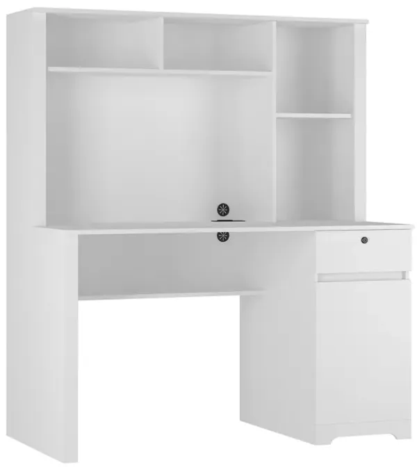 Streamdale Home Office Desk, Storage Workbench with Charging Station