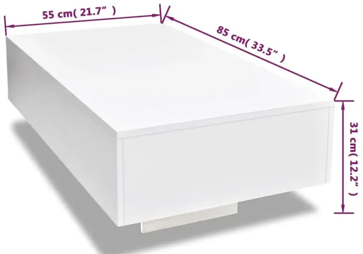 vidaXL Coffee Table High Gloss White