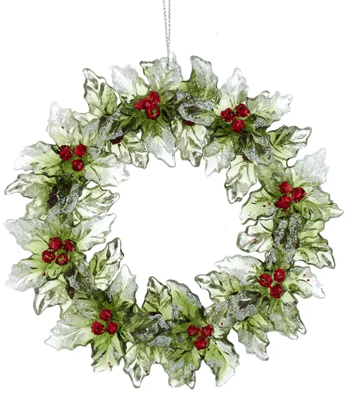 5.2" Wreath Ornament – Festive Christmas Decoration with Glitter Accents