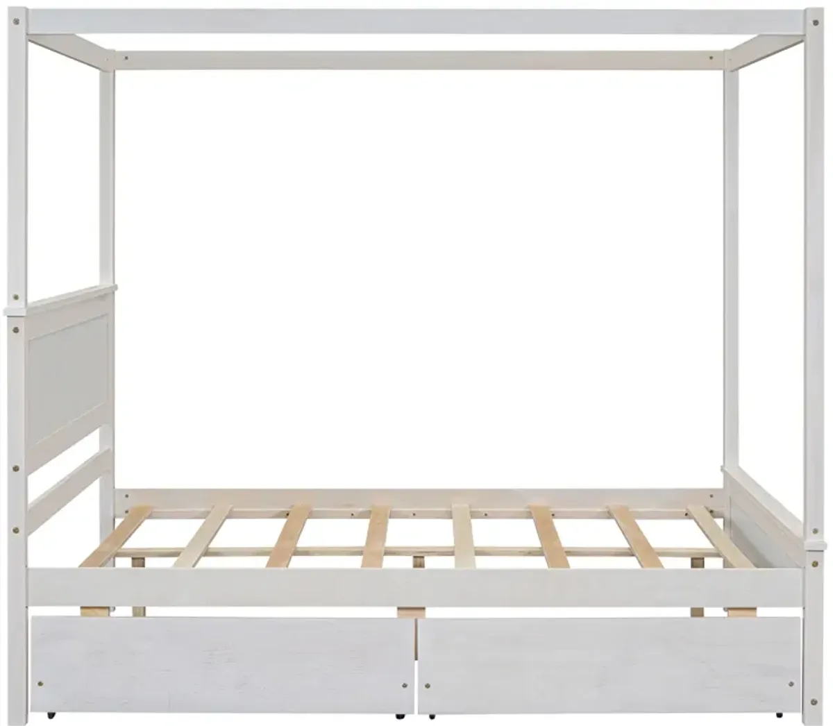 Streamdale Full-size wood canopy bed with drawers, no box spring needed