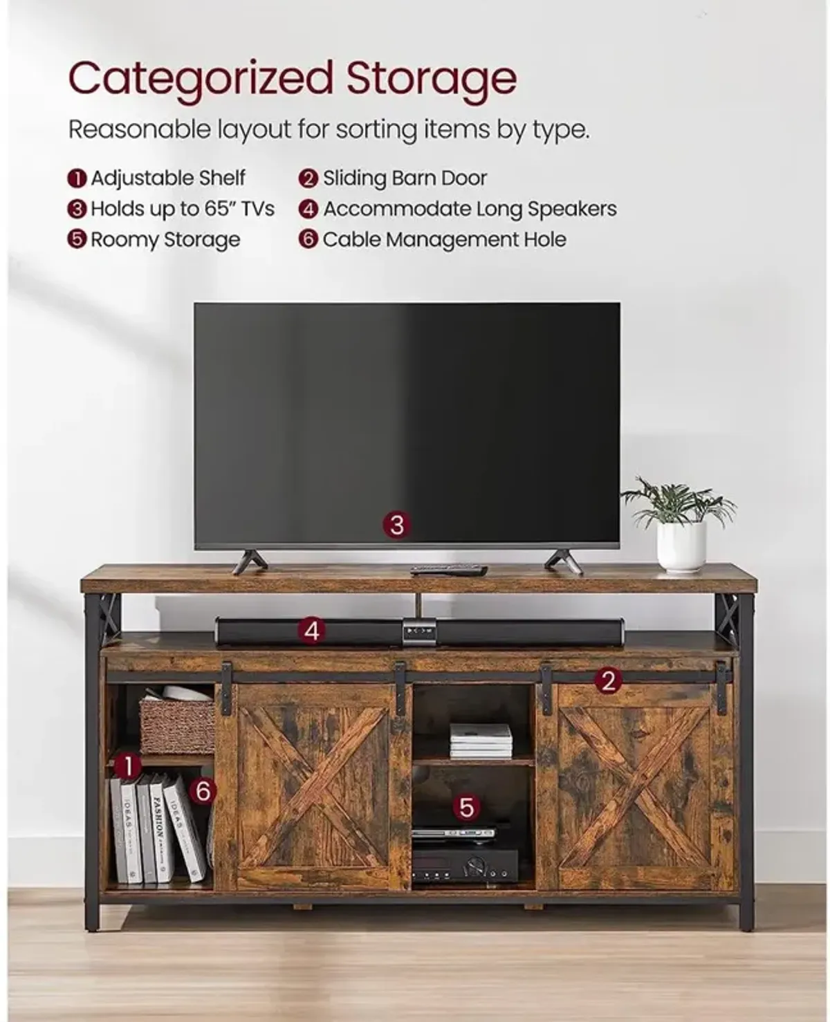 TV Stand for 65-Inch TV – Stylish and Sturdy Entertainment Center with Ample Storage