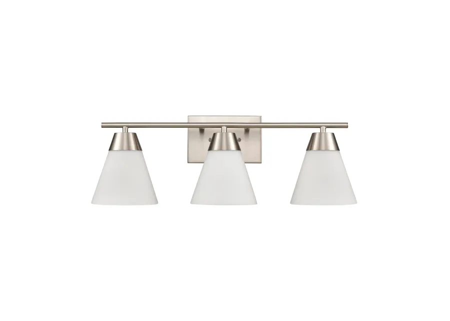 Vivica 24'' Wide 3-Light Silver Vanity Light