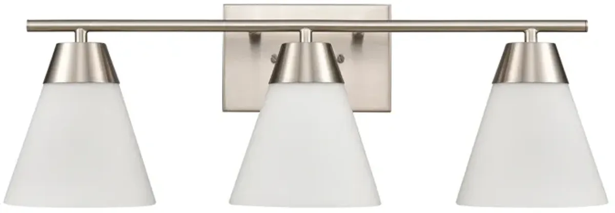 Vivica 24'' Wide 3-Light Silver Vanity Light