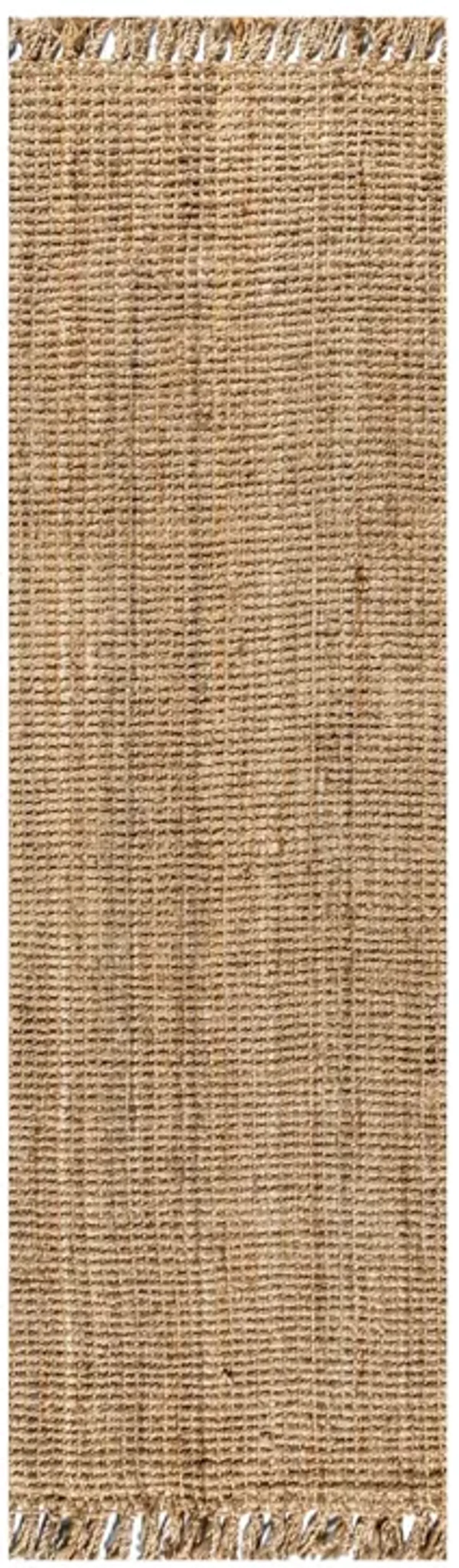 Pata Hand Woven Chunky Jute with Fringe Area Rug