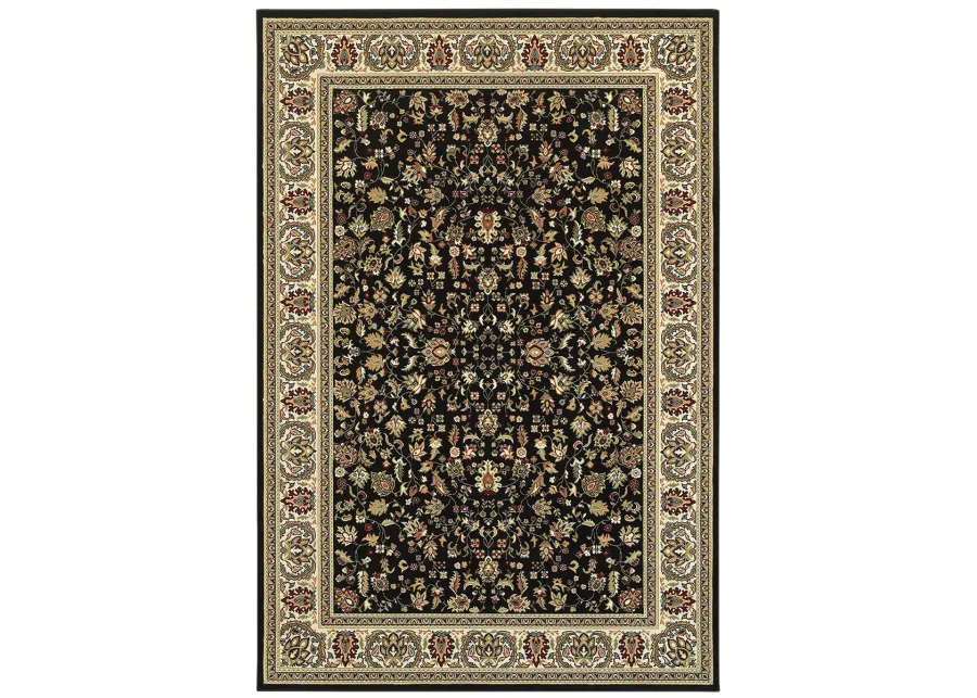 Kashan 6'7" x 9'6" Black Rug