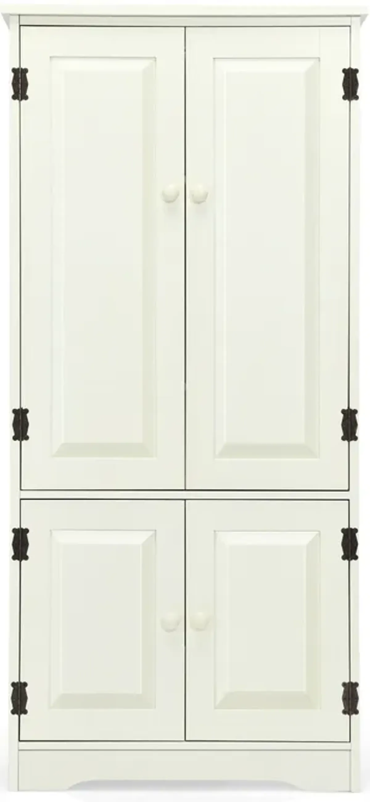 Accent Floor Storage Cabinet with Adjustable Shelves Antique 2-Door-White