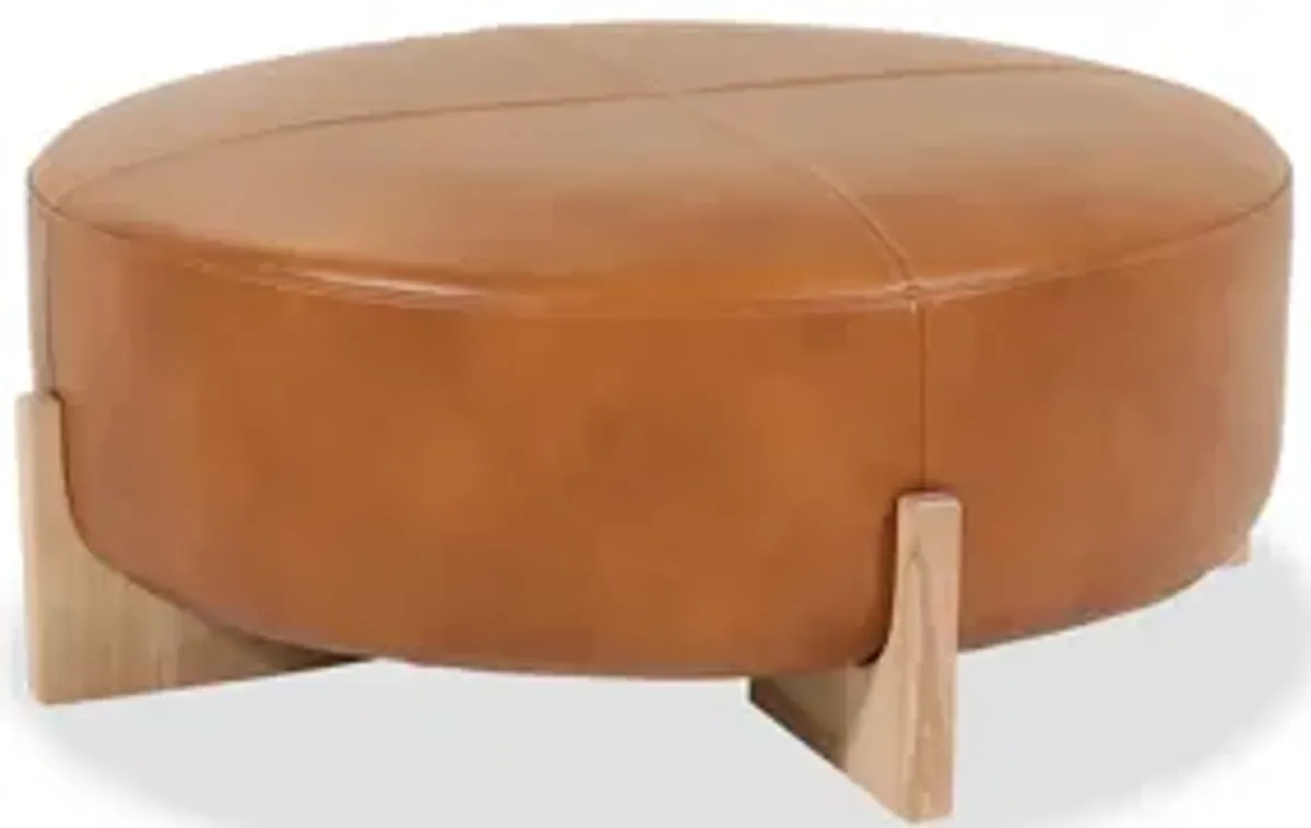 Camel Round Cocktail Ottoman