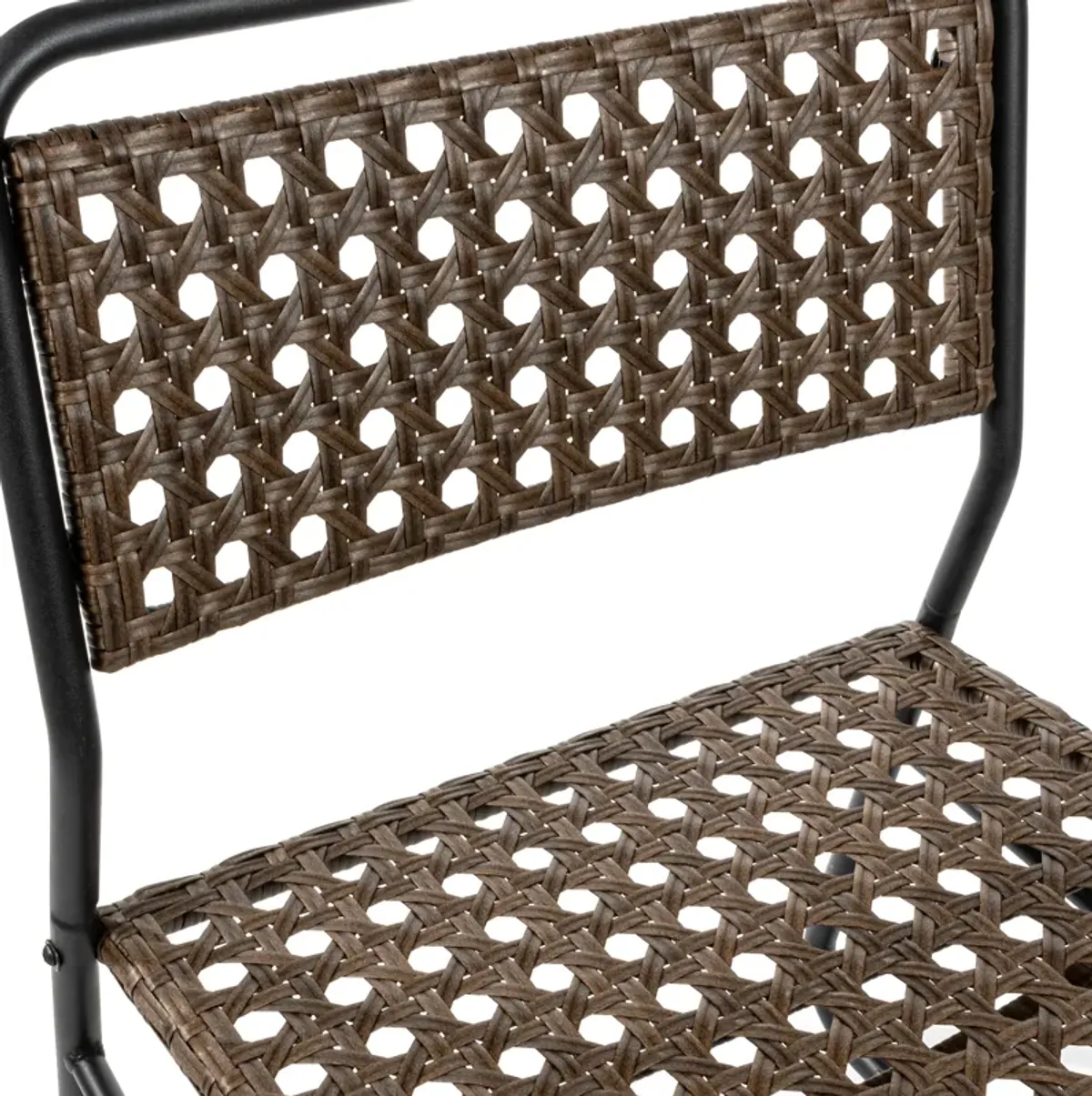 Freja 3-Piece Mid-Century Modern Faux Rattan Conversation Outdoor Patio Set