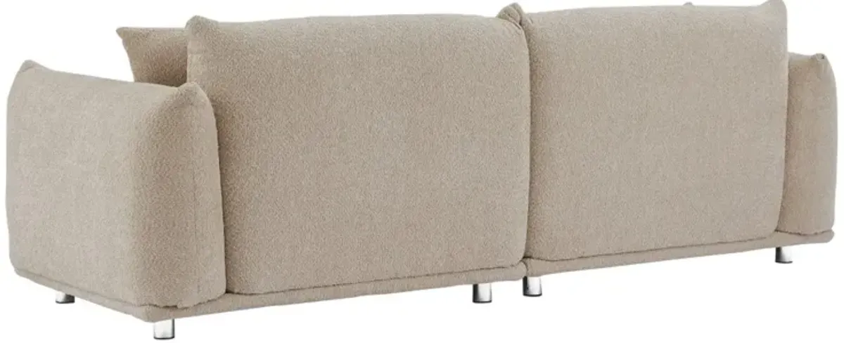 Sherpa Loveseat Sofa with Metal Legs, Solid Wood Frame Couch