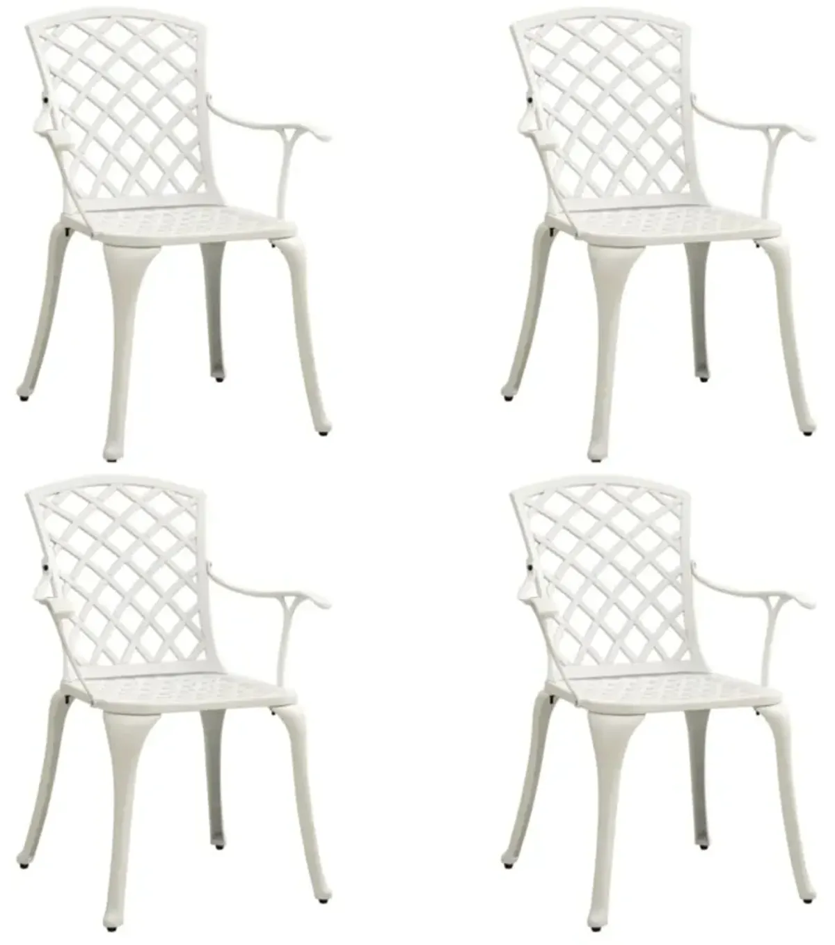 vidaXL 5 Piece Bistro Set Cast Aluminum White