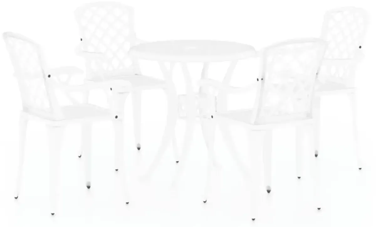 vidaXL 5 Piece Bistro Set Cast Aluminum White