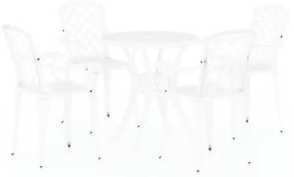 vidaXL 5 Piece Bistro Set Cast Aluminum White