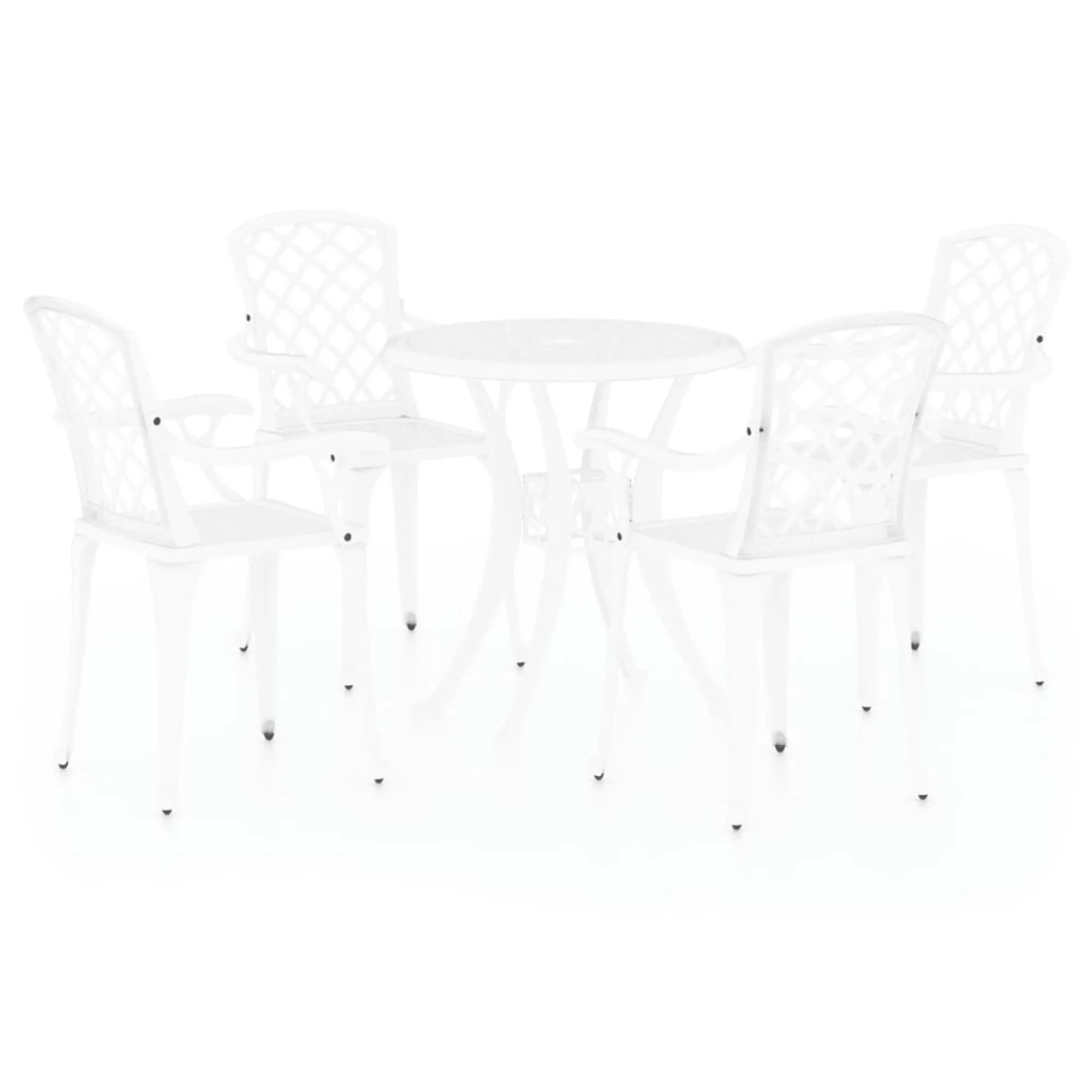 vidaXL 5 Piece Bistro Set Cast Aluminum White