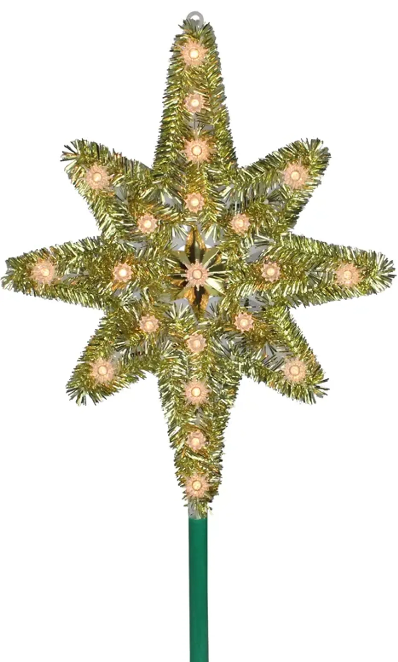 21" Gold Lighted Star of Bethlehem Christmas Tree Topper - Clear Lights