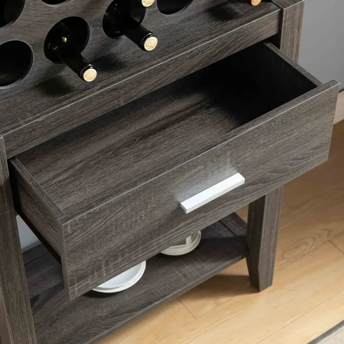 Wine Cabinet Distressed Grey