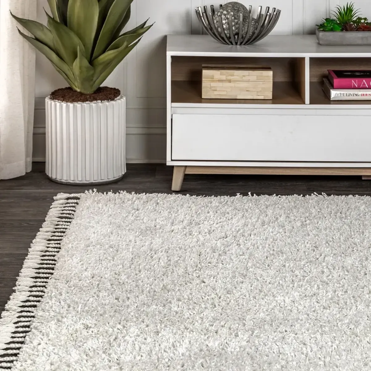 Mercer Shag Plush Tassel Area Rug