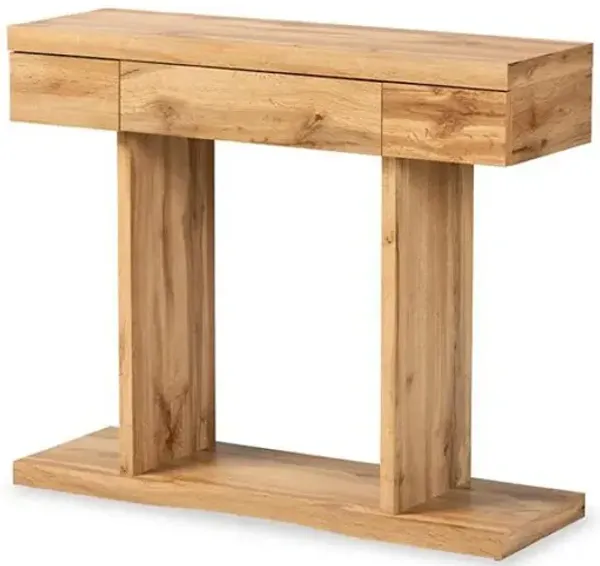Otis Modern and Contemporary Oak Brown Finished Wood 3-Drawer Console Table