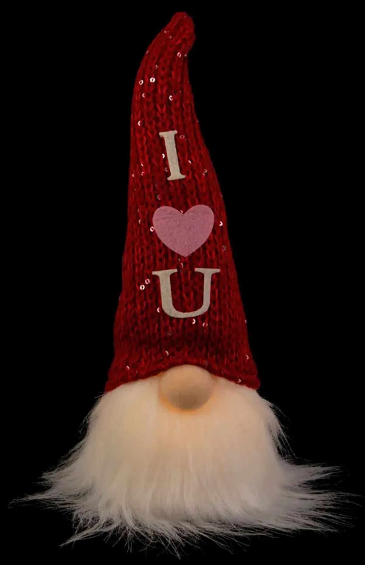 LED Lighted "I Heart U" Valentine's Day Gnome - 11.5"