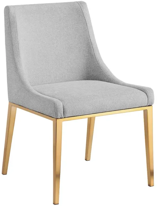 Meridian Furniture Haines Dark Charcoal Grey Linen Textured Polyester Fabric Dining Chair