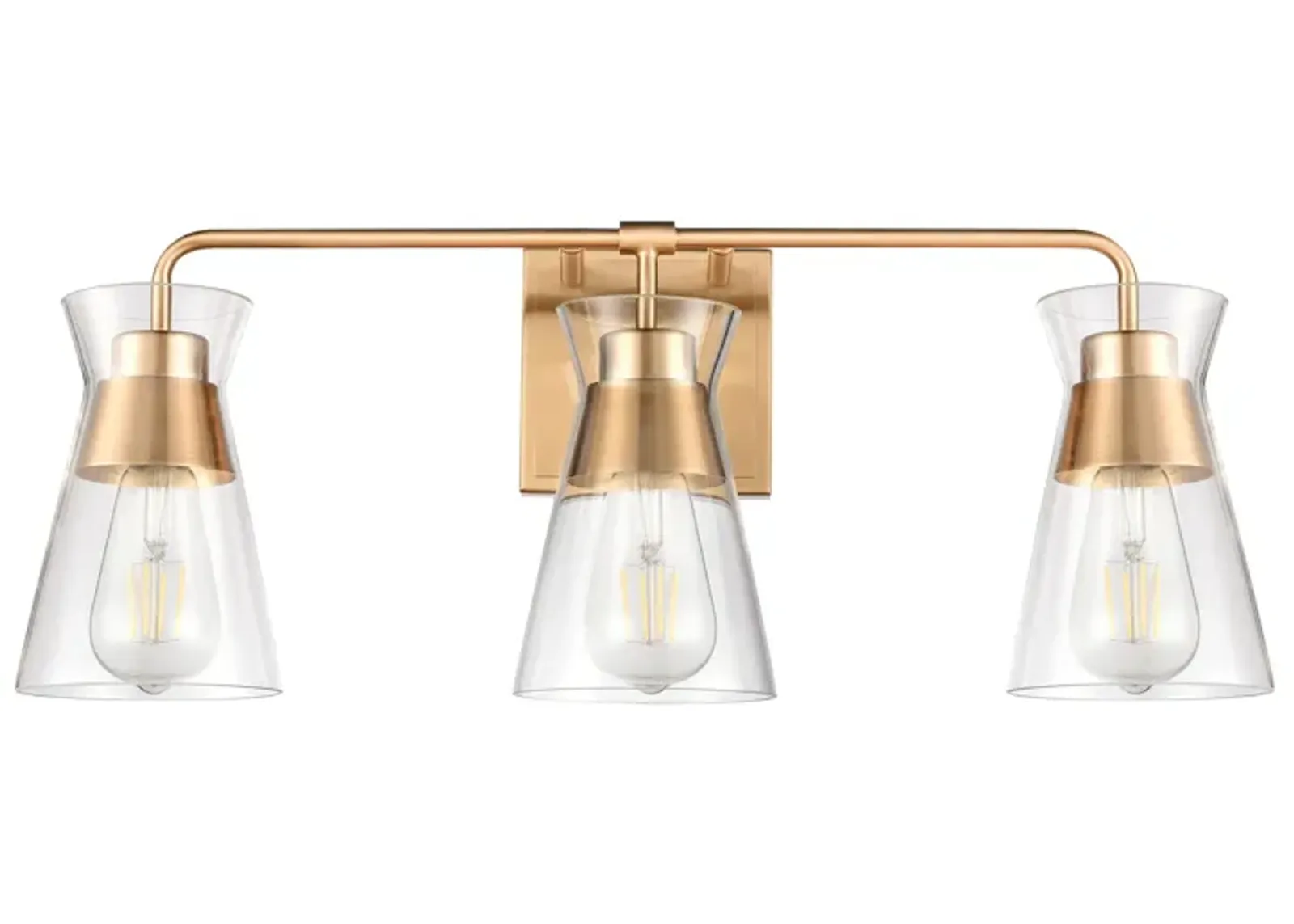 Brookville 22'' Wide 3-Light Brass Vanity Light