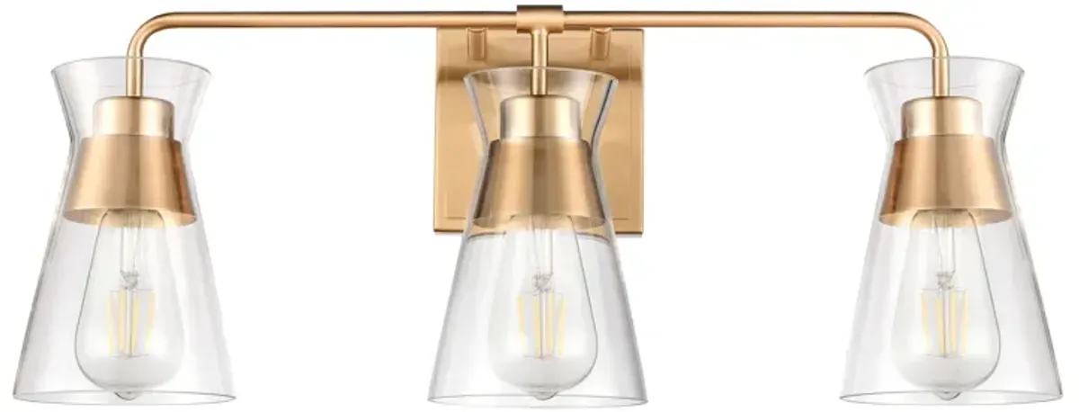 Brookville 22'' Wide 3-Light Brass Vanity Light