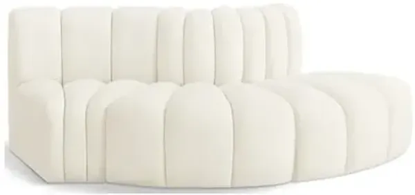 Meridian Furniture Arc Cream Velvet Modular Sofa