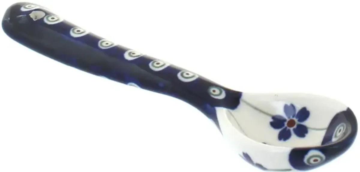 Blue Rose Polish Pottery Peacock Teaspoon