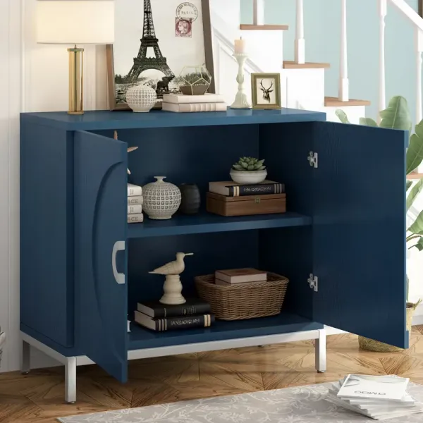 Streamdale Wooden and Metal Accent Cabinet (Navy)