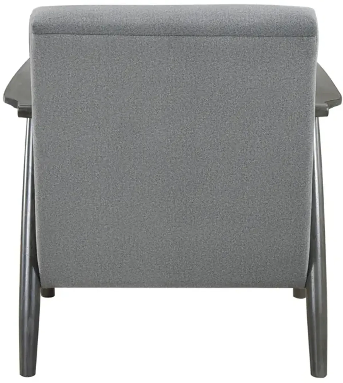 Tira 32 Inch Accent Chair, Channel Stitched, Gray Velvet, Solid Wood Frame - Benzara