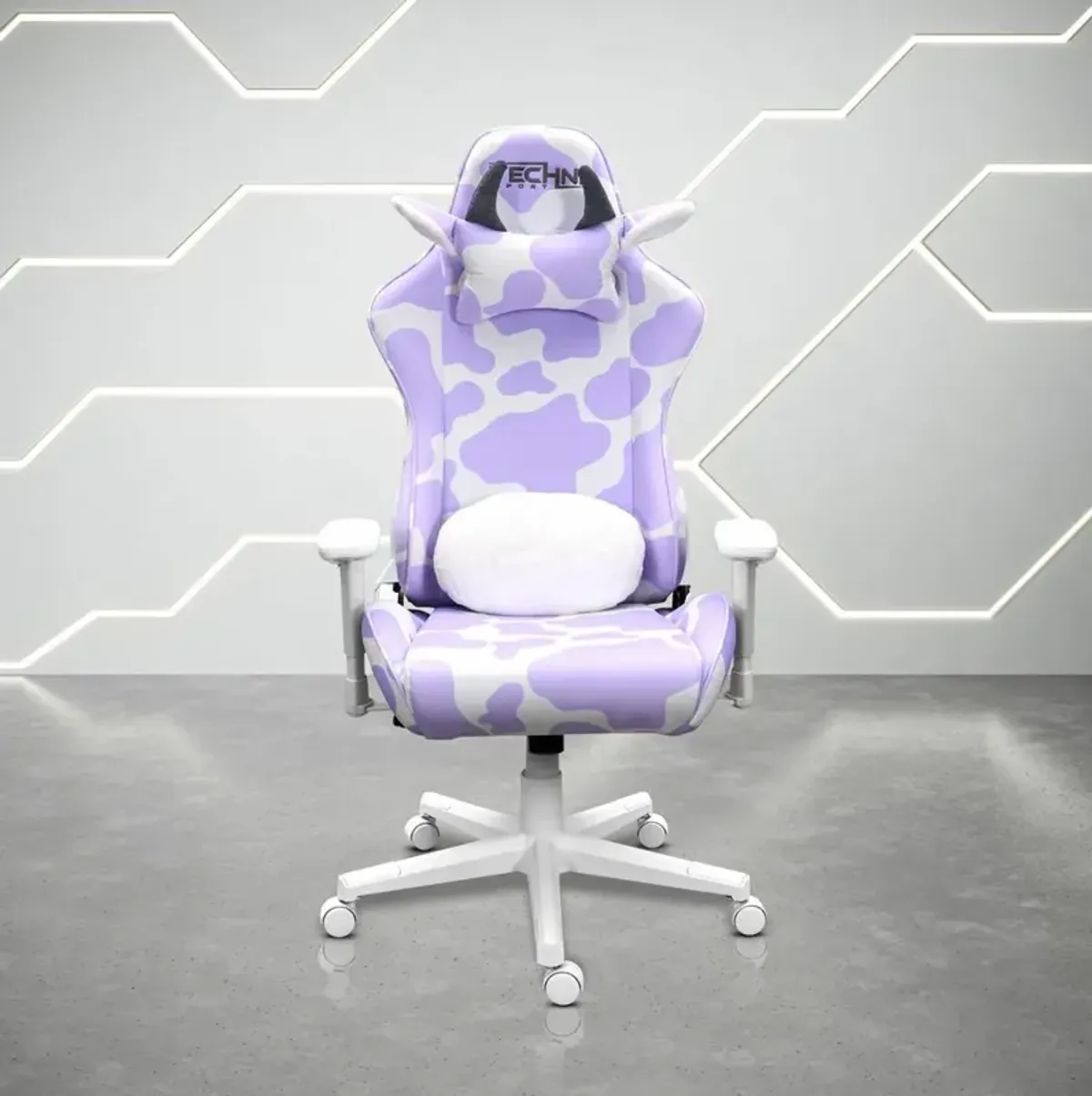 Techni Sport TS85 Lavender Print COW Series Gaming Chair