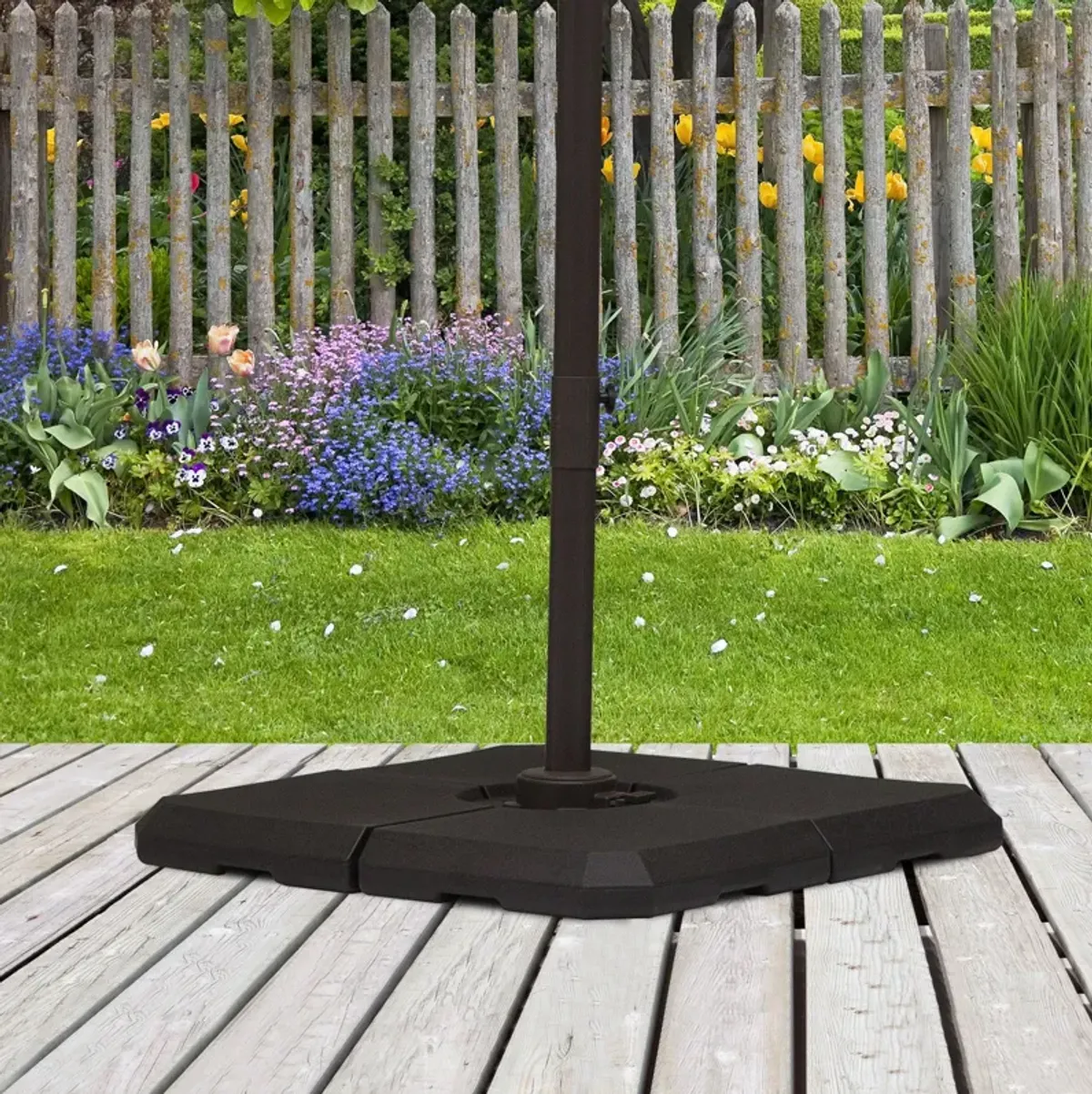 Black Umbrella Stabilizer: 4pcs 264lb Cantilever Base Stand