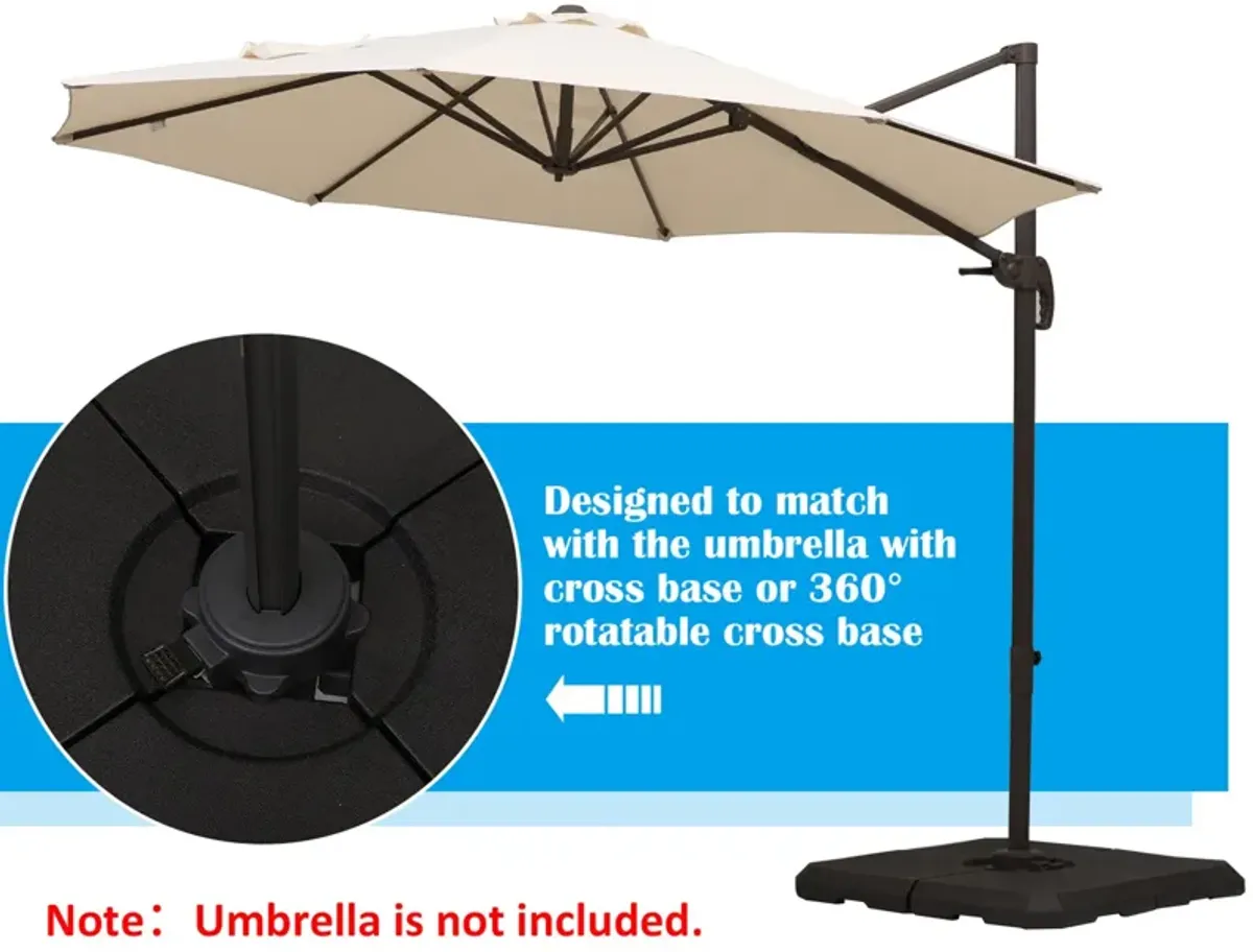 Black Umbrella Stabilizer: 4pcs 264lb Cantilever Base Stand