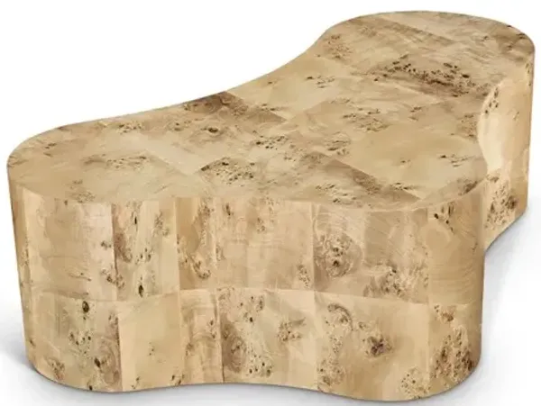 Meridian Furniture Zaire Natural Burl Wood Coffee Table