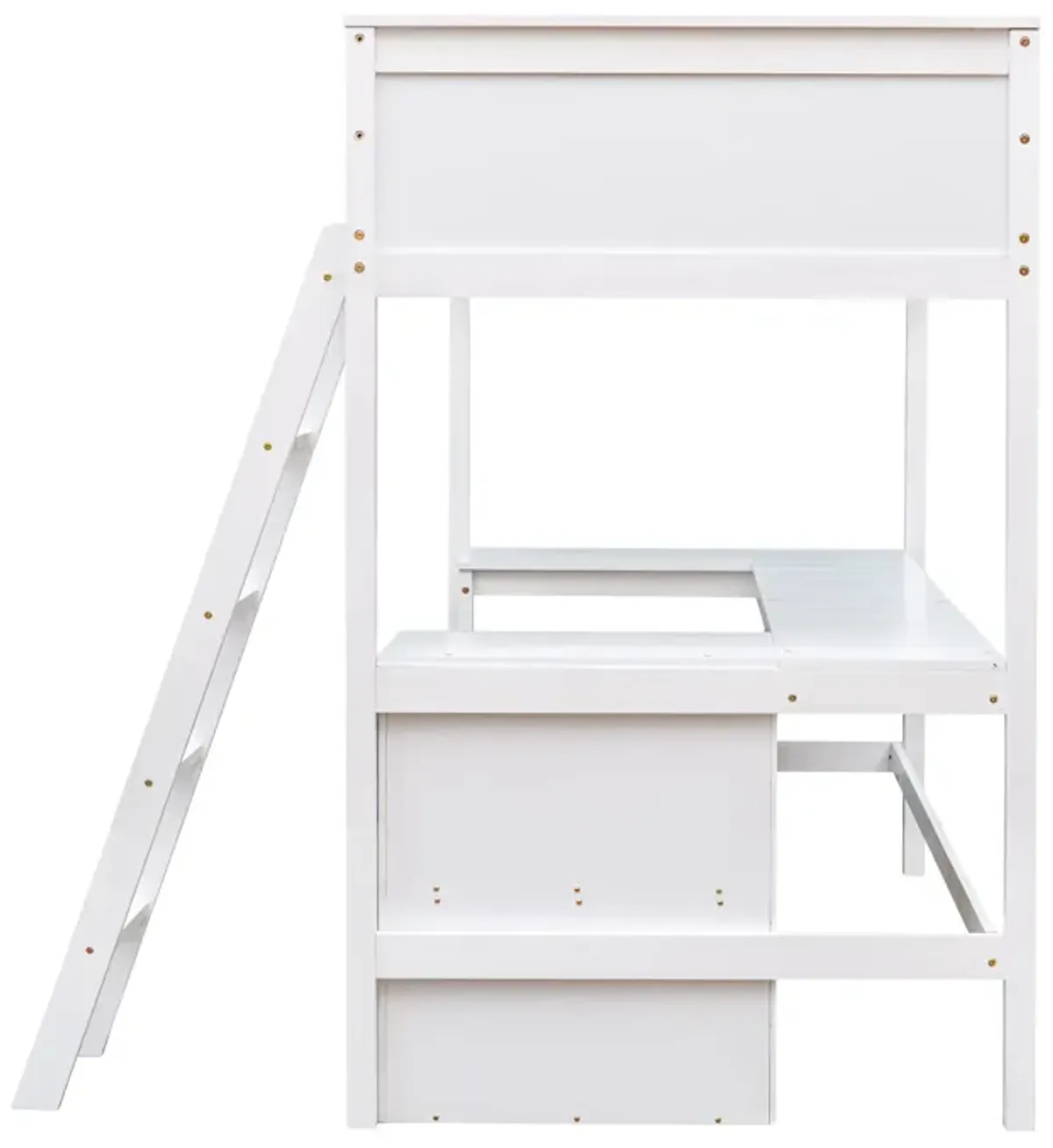 Merax Loft Bed with Shelves and Desk