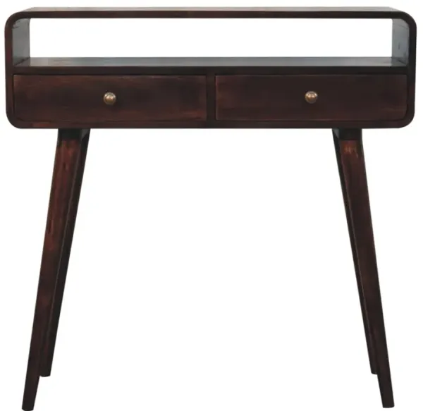 Artisan Furniture Solid Wood Curved California Walnut Console Table