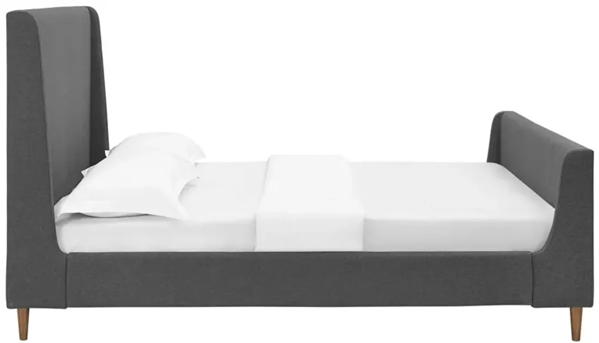 Modway - Aubree Queen Upholstered Fabric Sleigh Platform Bed