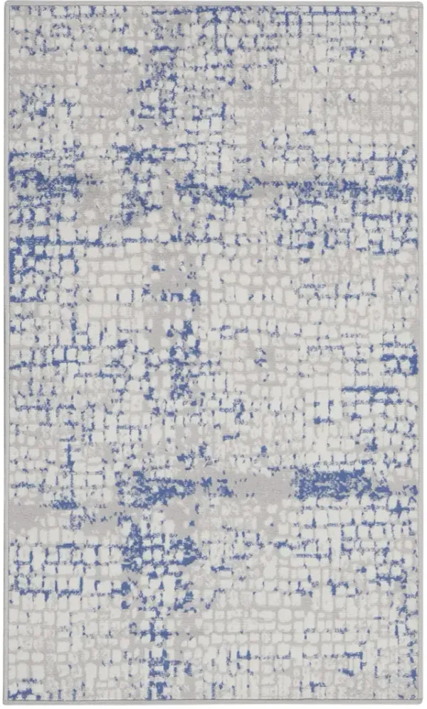 Whimsicle WHS07 Gray/Blue 3' x 5' Rug