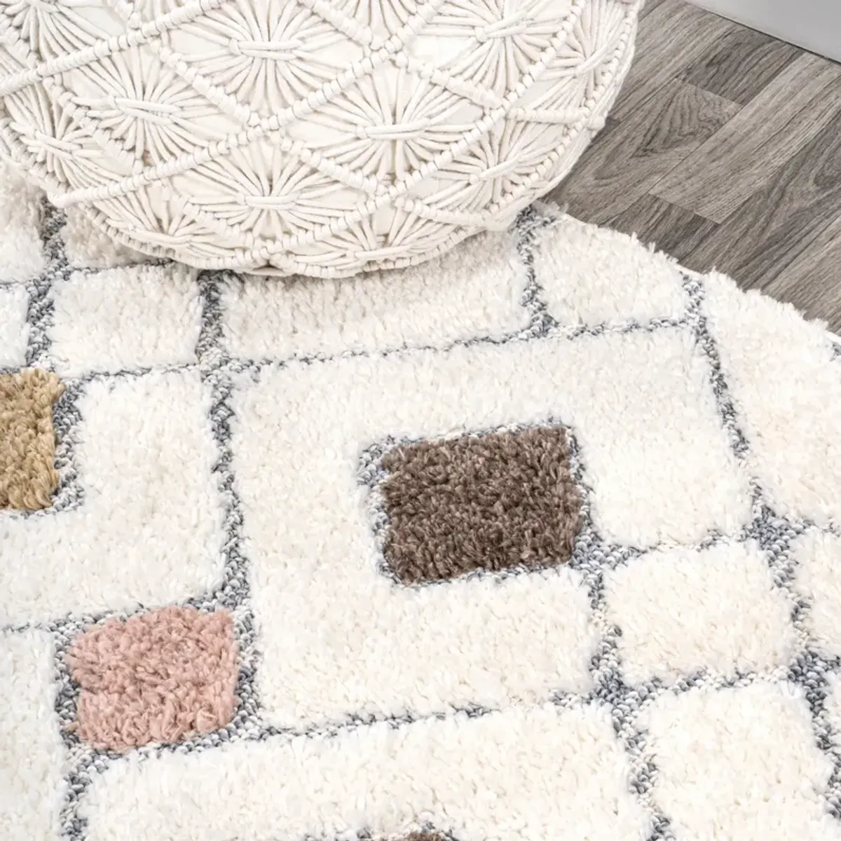 Astrid Retro Trellis High-Low Area Rug