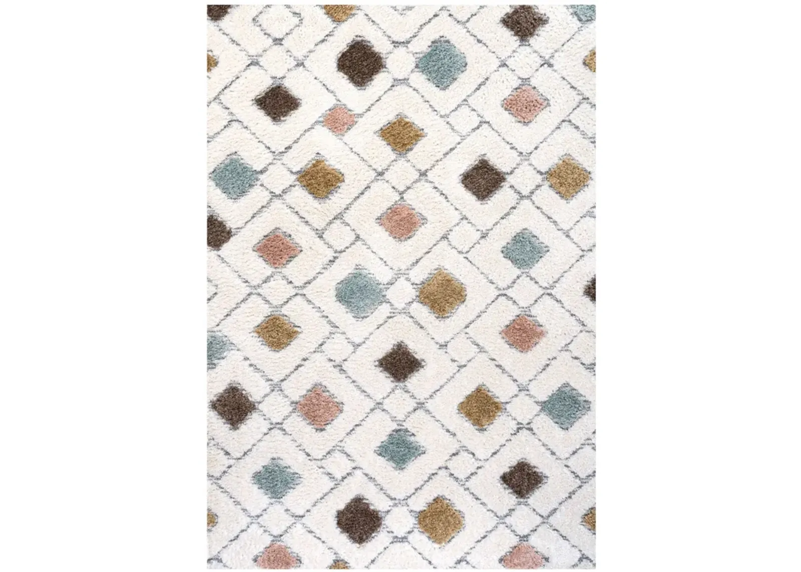 Astrid Retro Trellis High-Low Area Rug