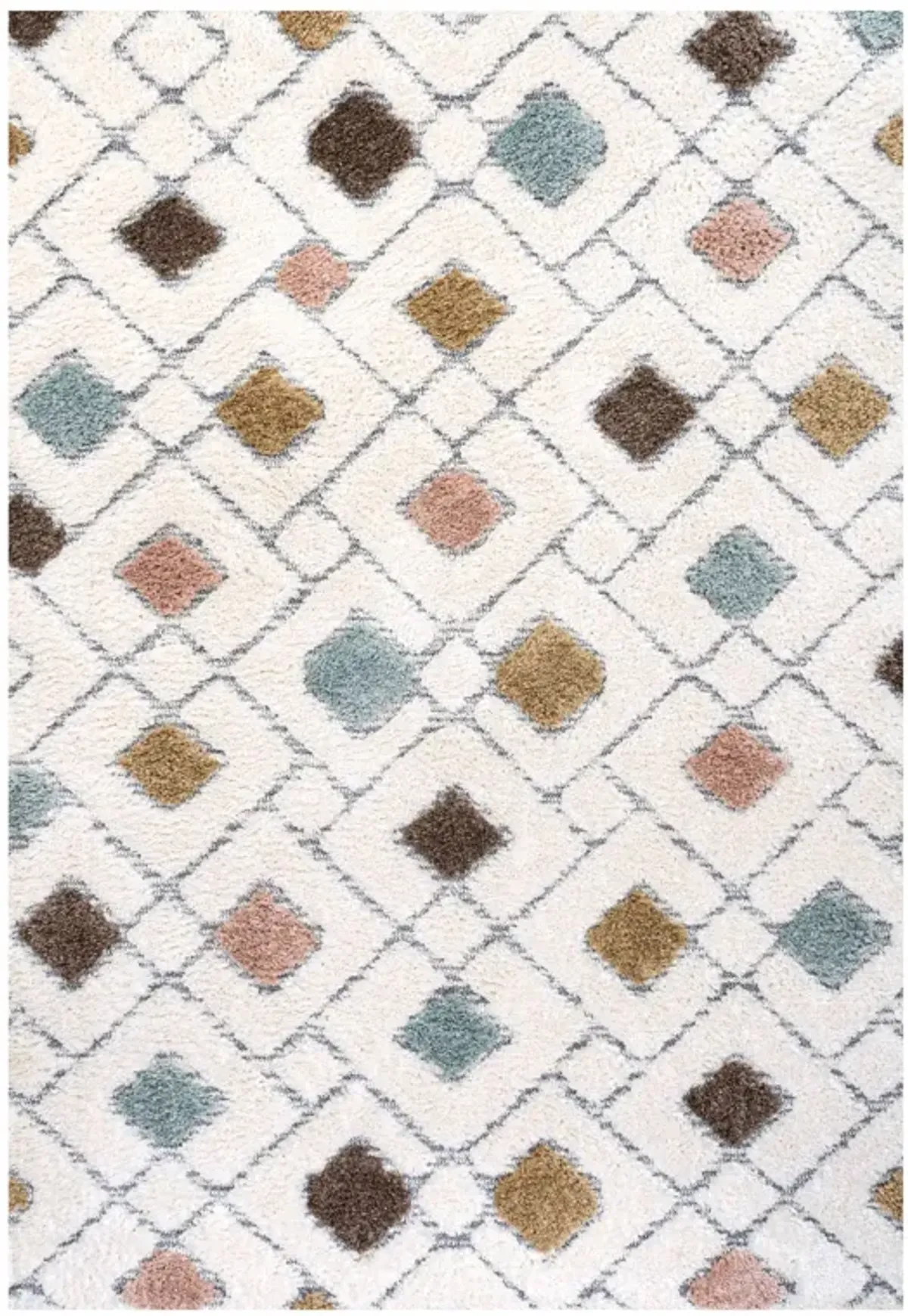 Astrid Retro Trellis High-Low Area Rug