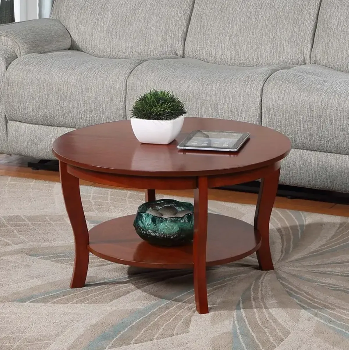 American Heritage Round Coffee Table with Shelf