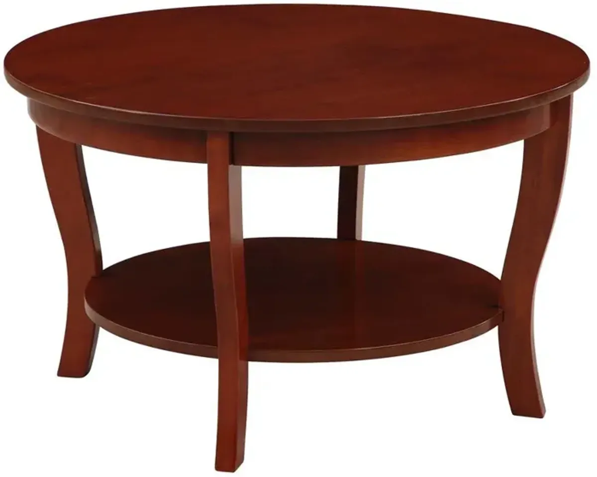 American Heritage Round Coffee Table with Shelf