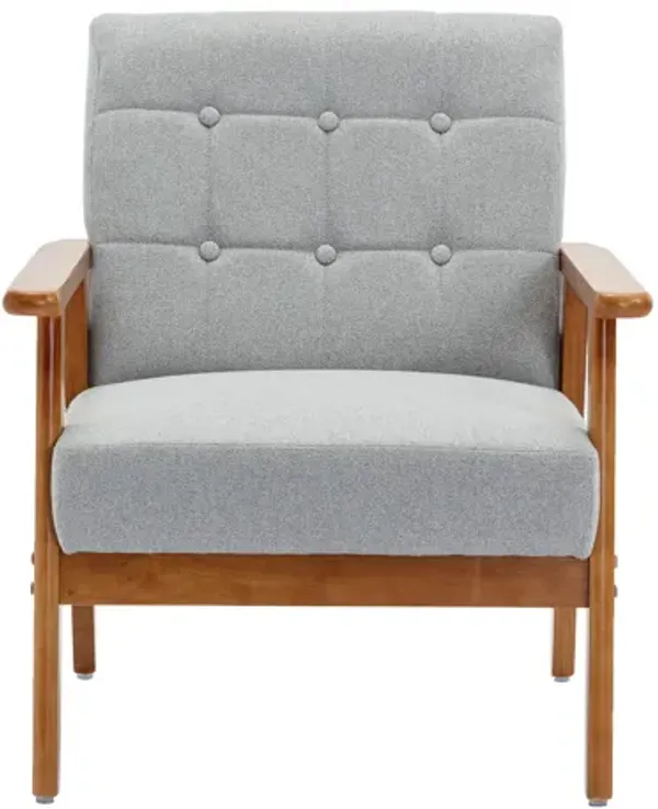 Streamdale Mid-Century Modern Leisure Chair with Wood Accents