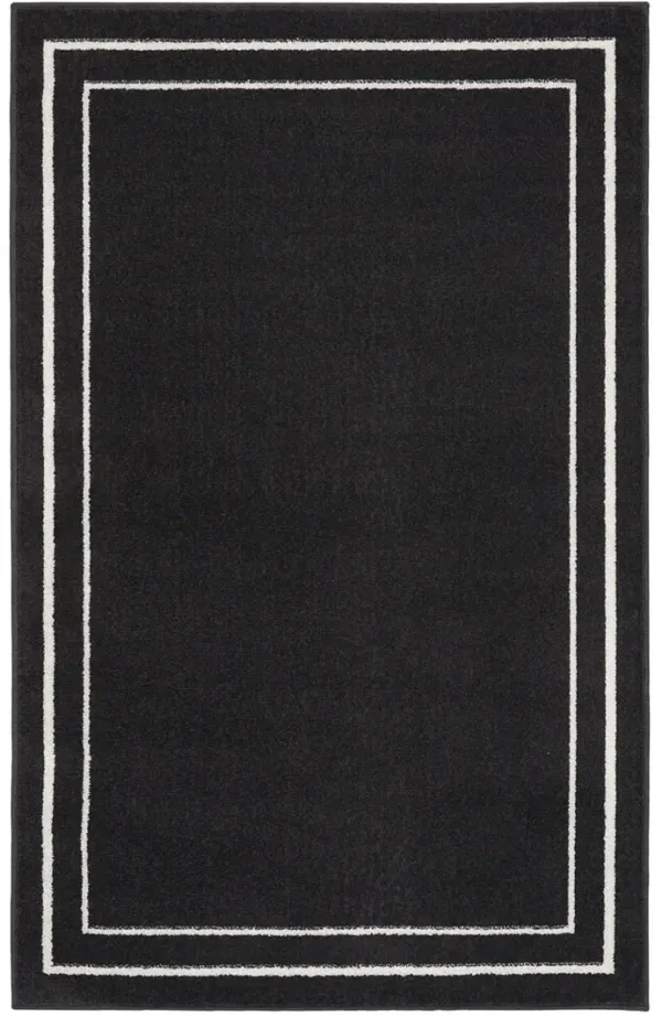 Nourison Essentials NRE02 Black/Ivory 3' x 5' Rug