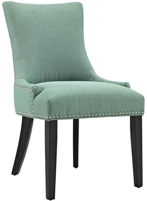 Modway Marquis Modern Elegant Upholstered Fabric Parsons Dining Side Chair with Nailhead Trim and Wood Legs, Set of 2, Laguna