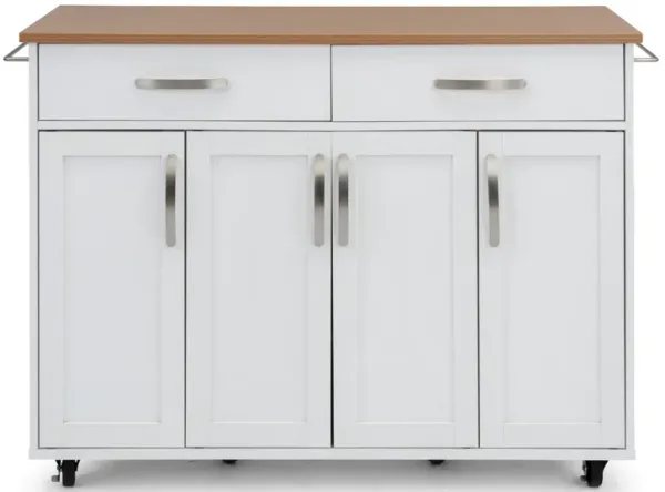 Storage Plus Off-White Kitchen Cart